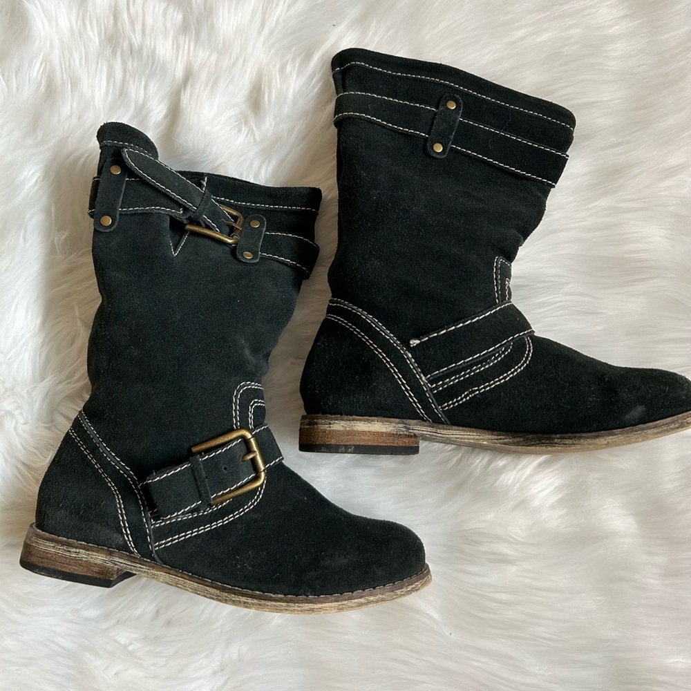 🌂Sz 6 Sam Edelman Mid-Calf Suede Boots - Forest Green